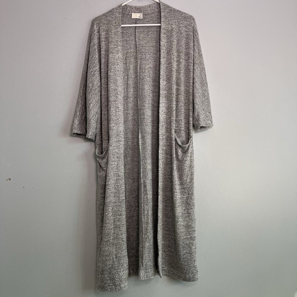 Wilfred Women's Open Front Cardigan Sz S Heather Gray Long Longline